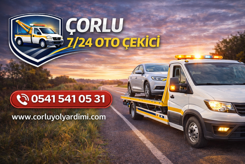 Çorlu 7/24 oto çekici hizmeti ile yolda kalan aracın profesyonel çekici ile taşınması