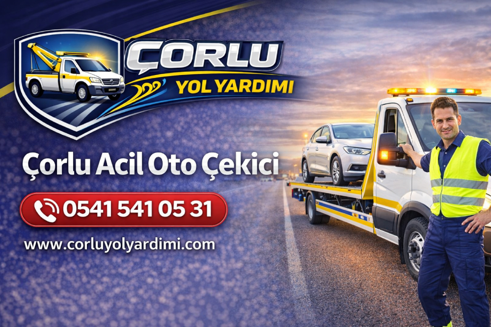 Çorlu acil oto çekici hizmeti ile arızalı aracın profesyonel çekici ile taşınması