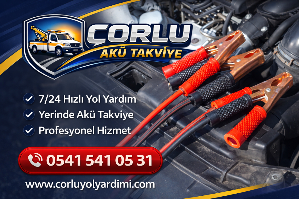 Çorlu akü takviye hizmeti ile marş basmayan araca yerinde destek verilmesi