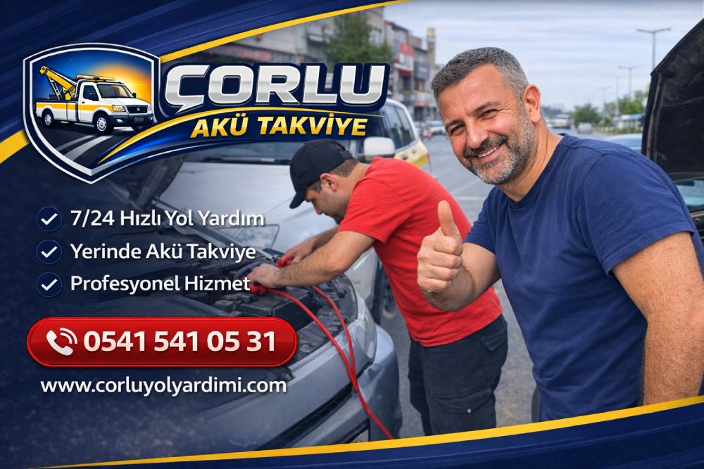 Çorlu akü takviyesi hizmeti sırasında araca yerinde akü desteği verilmesi