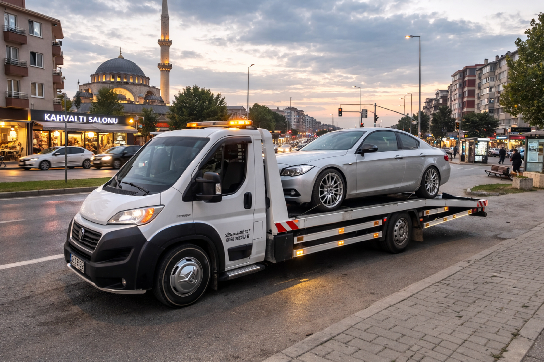 Çorlu çekici kaç dakikada gelir sorusu için yolda kalan aracın oto çekici ile taşınması
