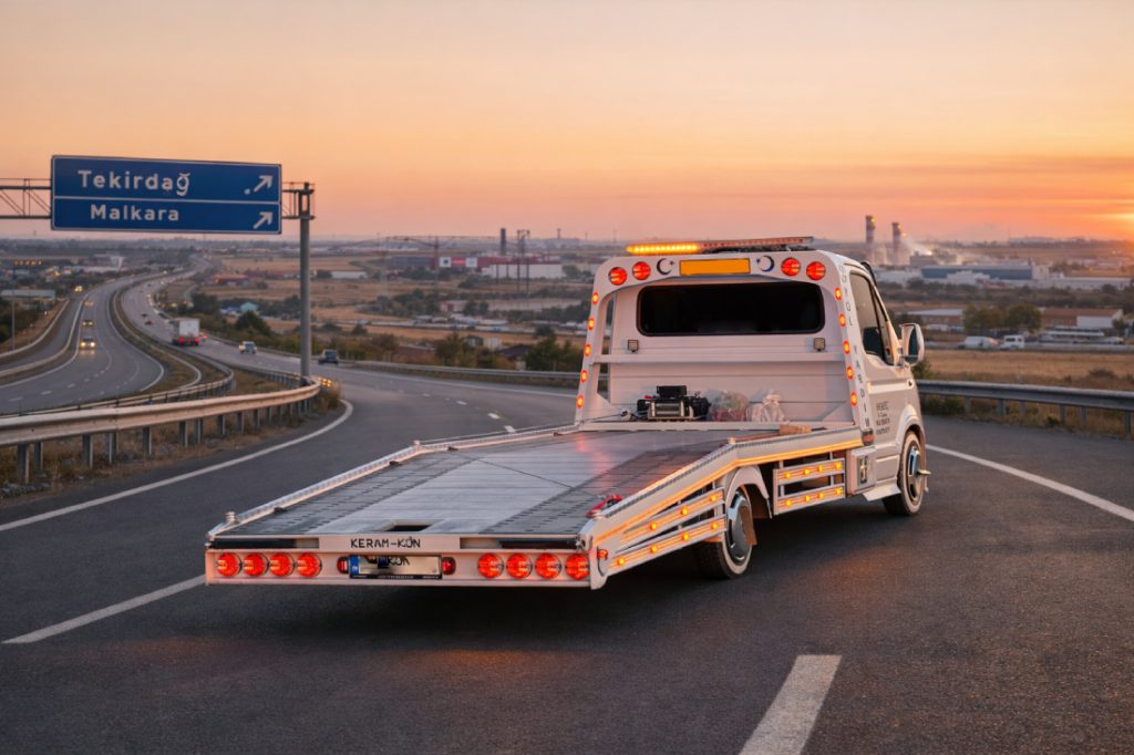 Çorlu Tekirdağ yolunda oto çekici hizmeti veren araç ve yol yardım desteği