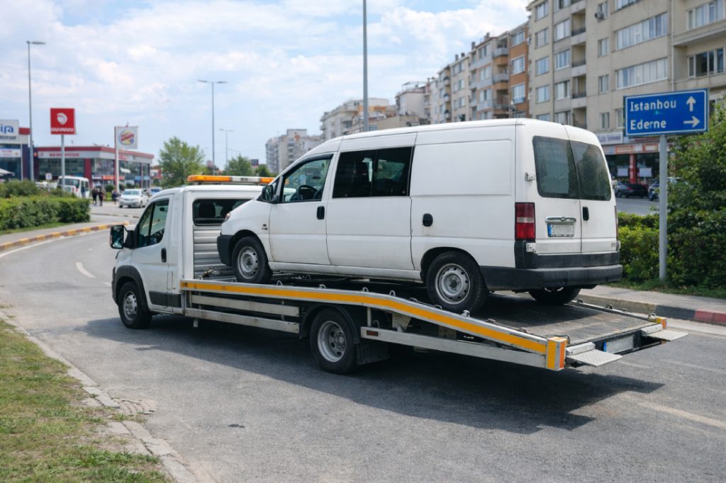 Çorlu acil yol yardım ve oto çekici aracı ile arızalanan aracın güvenli şekilde taşınması